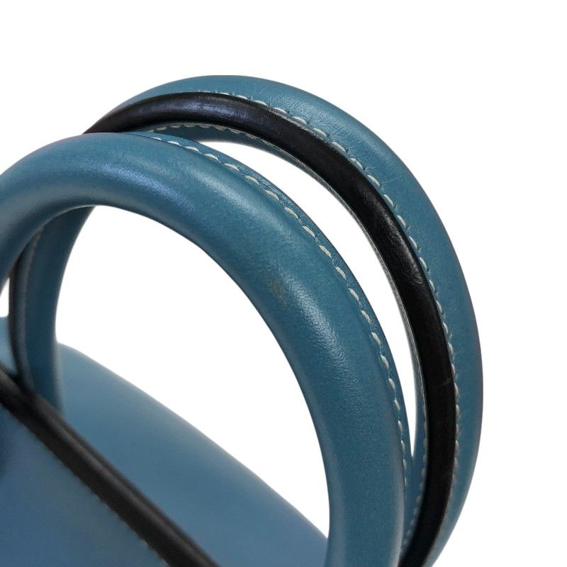 HERMES Birkin 35 Blue Jean Swift Leather Handbag with Silver Hardware