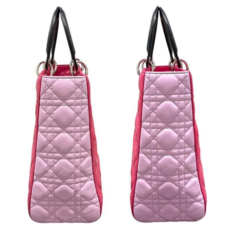 Christian Dior Lady Dior Large Handbag in Pink & Black