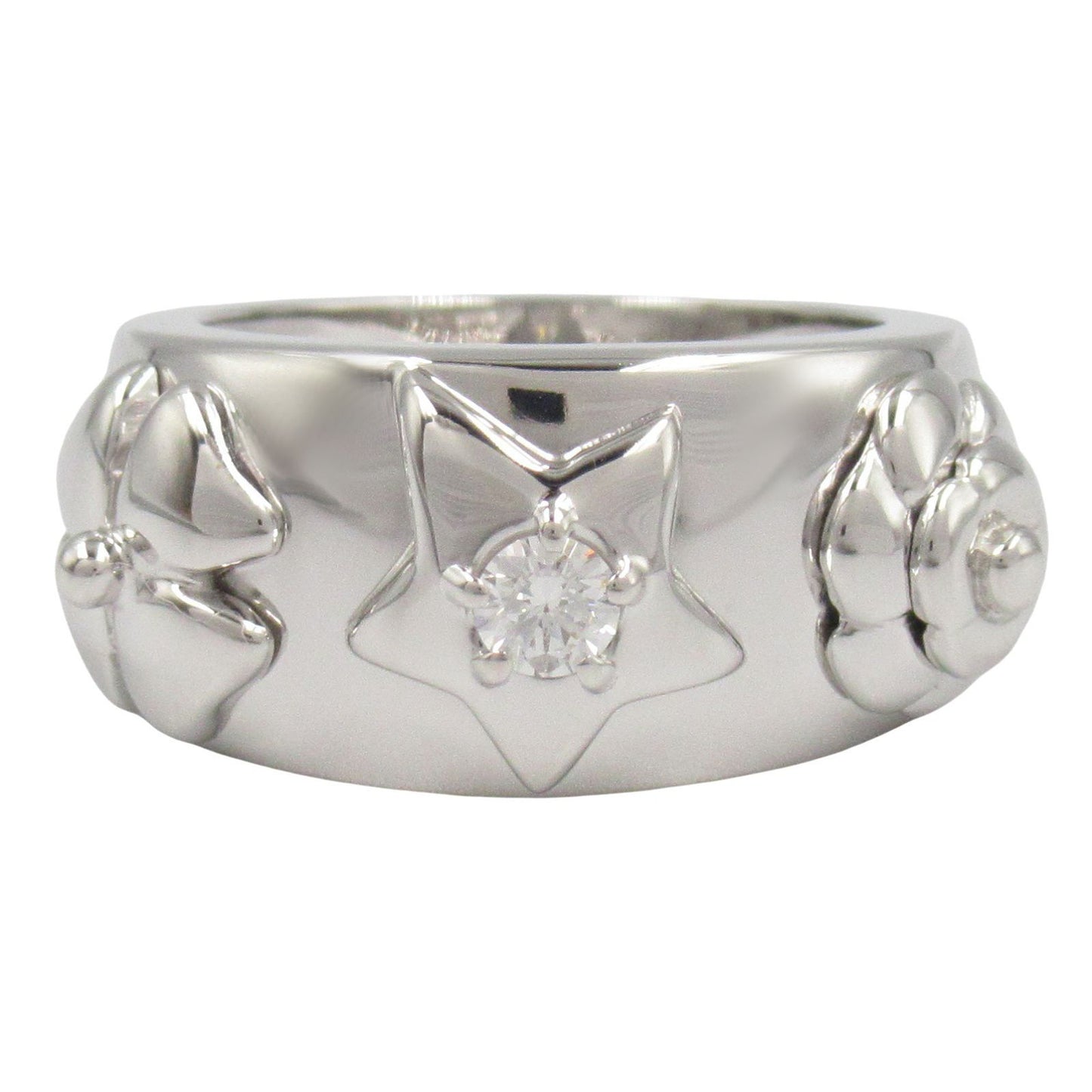 CHANEL Three Symbols Ring in 18K White Gold with Diamond