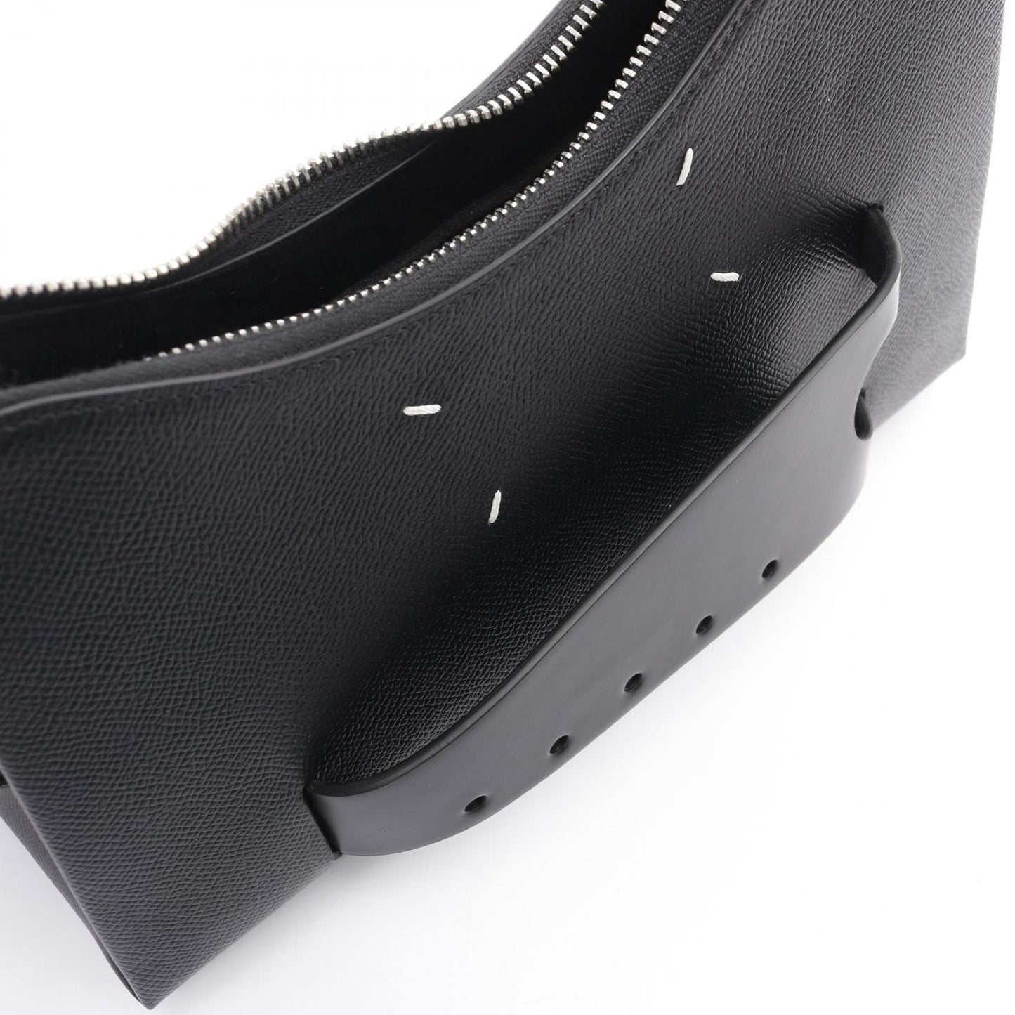 Maison Margiela Snatched Hobo Shoulder Bag - Black Leather