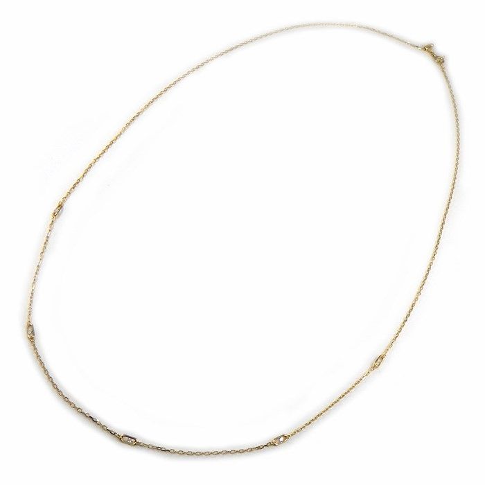 Elegant 5-Motif Diamond Necklace in K18 Yellow Gold