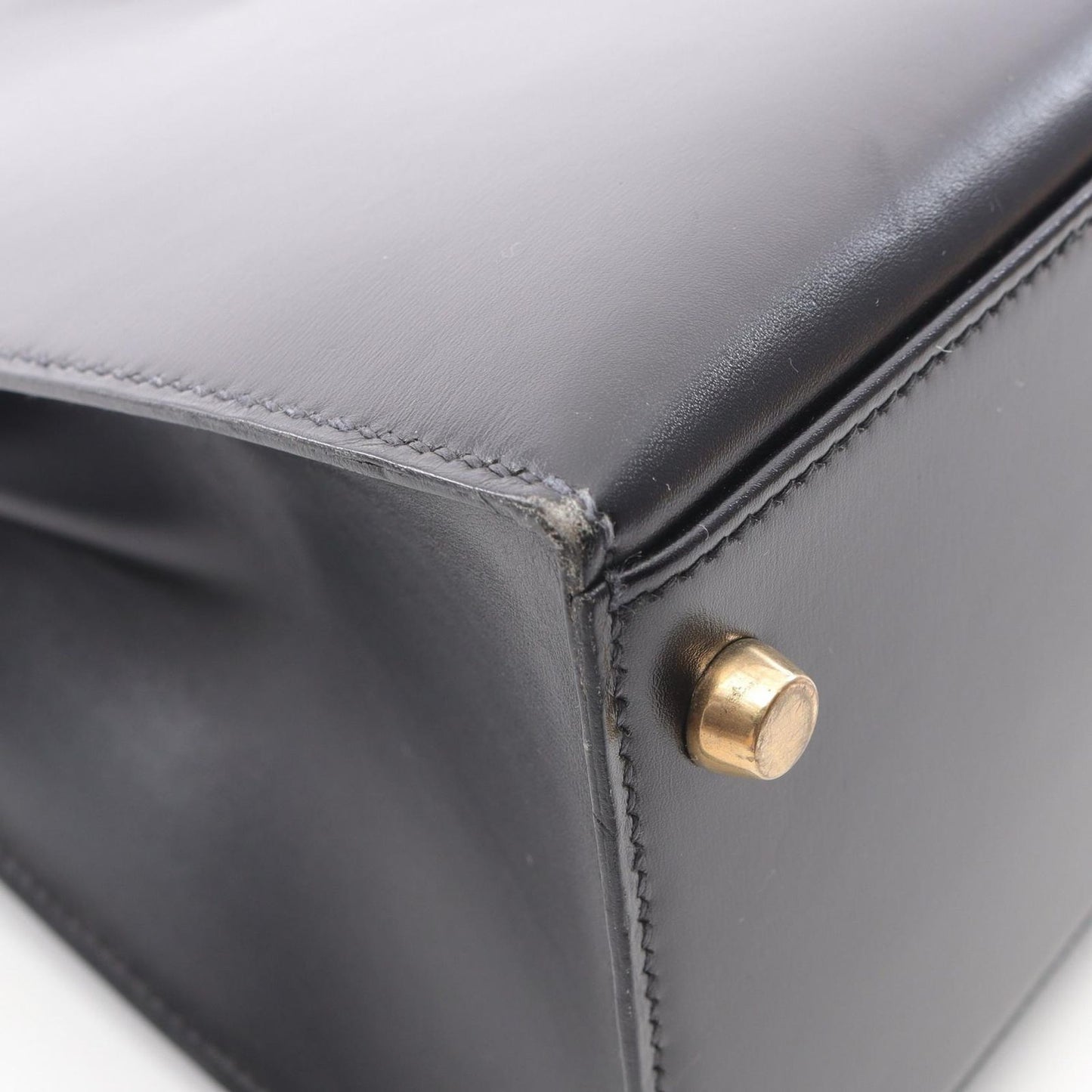 HERMES Kelly 28 Handbag in Black Box Calf Leather