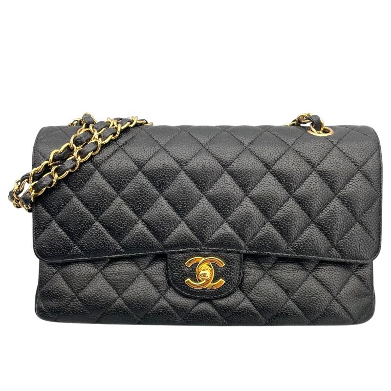 CHANEL Matelassé 25 Black Caviar Leather Shoulder Bag