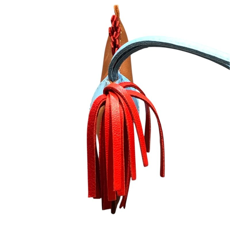 HERMES Rodeo PM Charm in Gold, Rouge Indian & Celeste