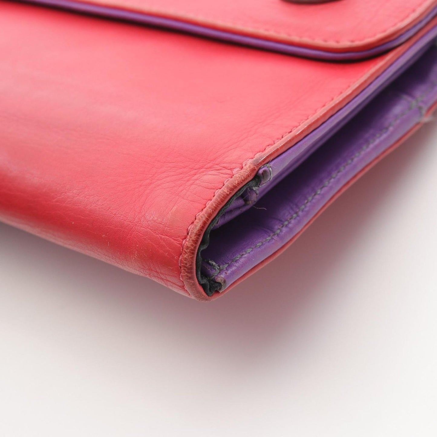 CHROME HEARTS Wave Cross Ball Leather Wallet - Red