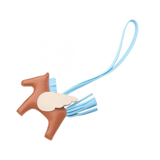 HERMES Rodeo Pegasus PM Charm in Gold, Celeste & Cre