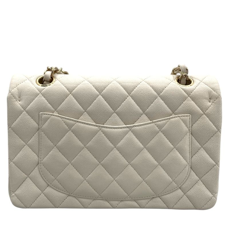 CHANEL Matelassé 23 A01113 White Caviar Skin Shoulder Bag
