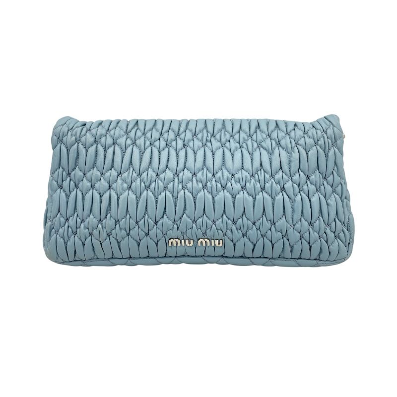 miu miu Nappa Crystal 2WAY Bag in Light Blue - Exquisite Craftsmanship