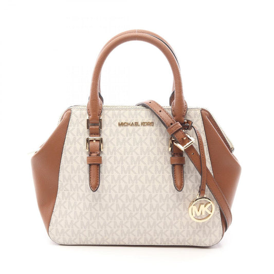 Michael Kors Charlotte MD Messenger Handbag - White/Brown
