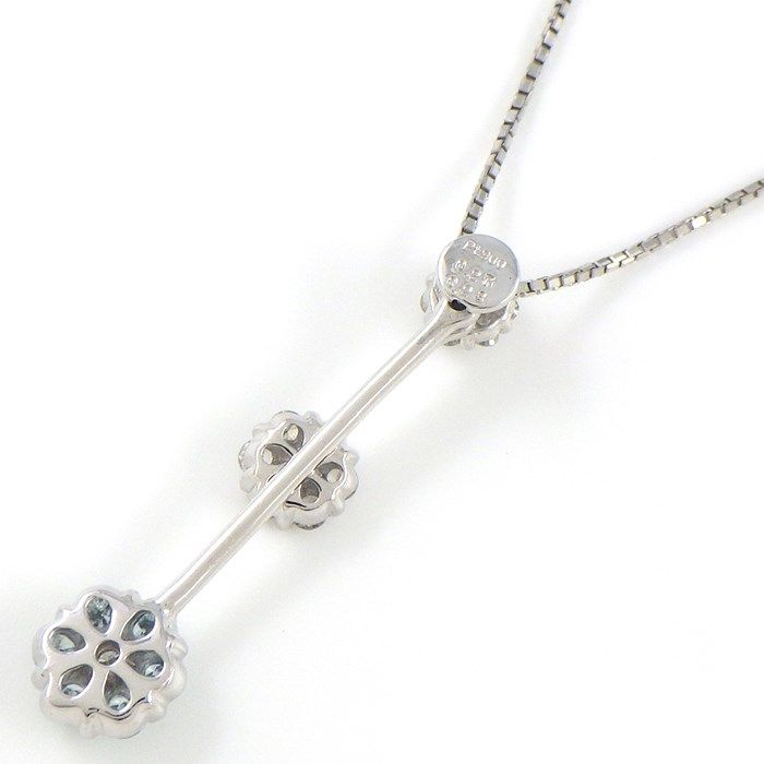 Exquisite Floral Diamond Necklace with Blue Diamonds - 0.50ct Total