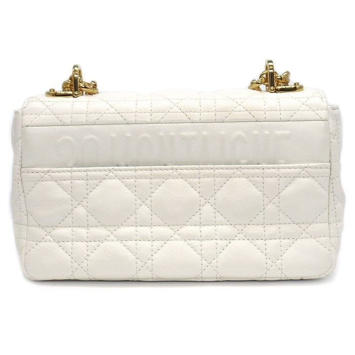 Dior Caro Soft Small Shoulder Bag in Ivory Calfskin