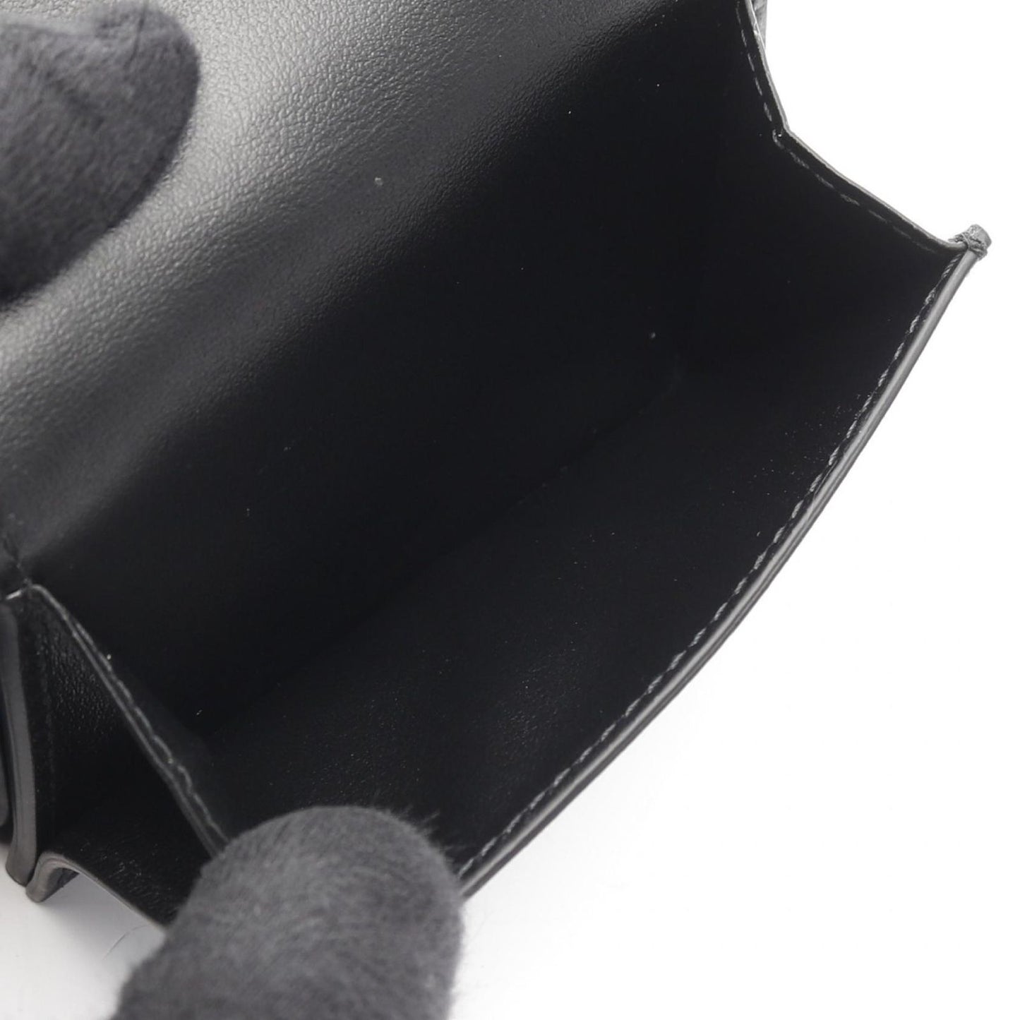 BOTTEGA VENETA Intrecciato Tiny Wallet in Black Leather - New