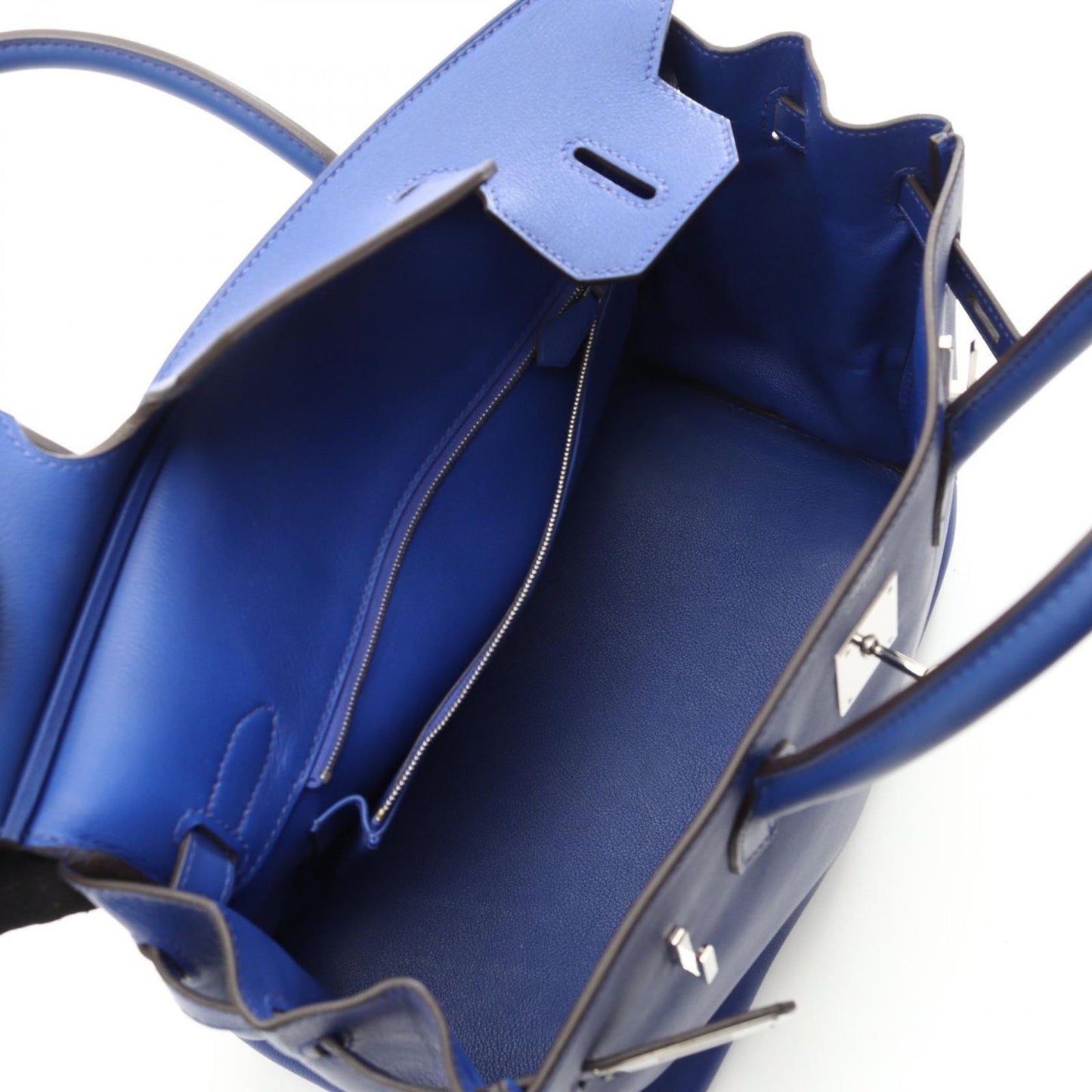 HERMES Birkin 30 Electric Blue Handbag - Timeless Elegance