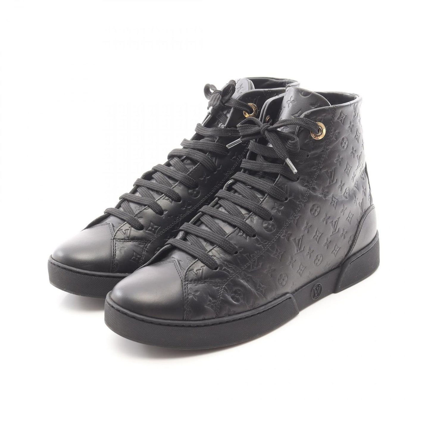 Louis Vuitton Stellar Line Black Leather High-Top Sneakers - Size 36.5