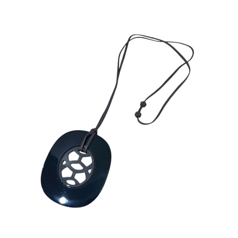 HERMES Lift GM Black Enamel & Buffalo Horn Accessory