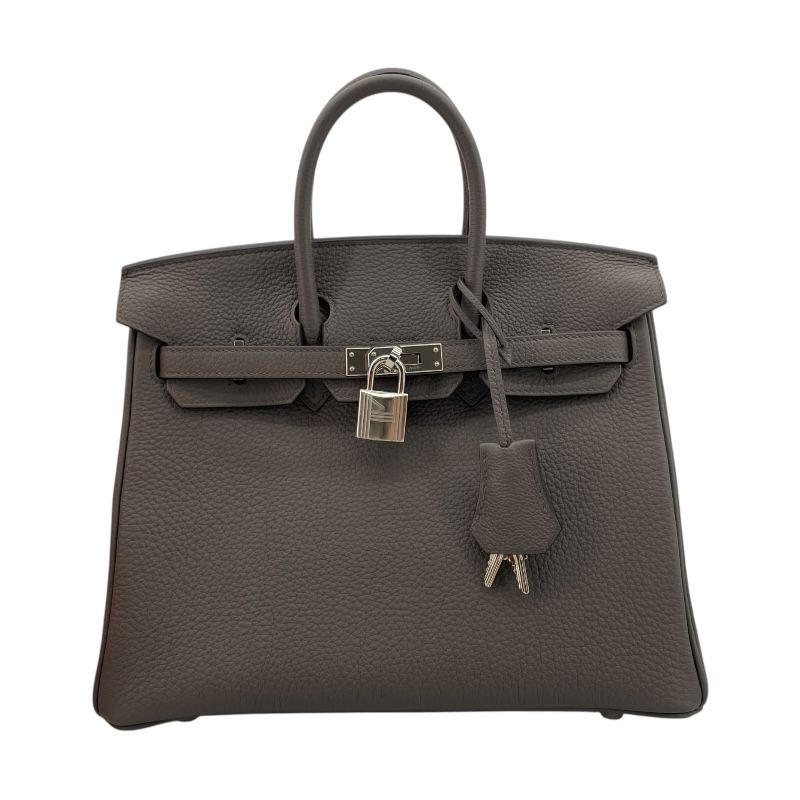 HERMES Birkin 25 U Stamp Etain/Silver Hardware Handbag