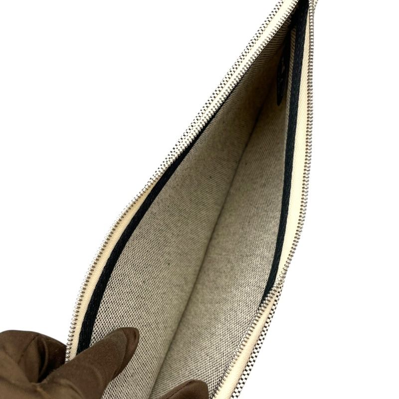 HERMES Aile Zip GM Black Canvas Handbag with Silver Hardware