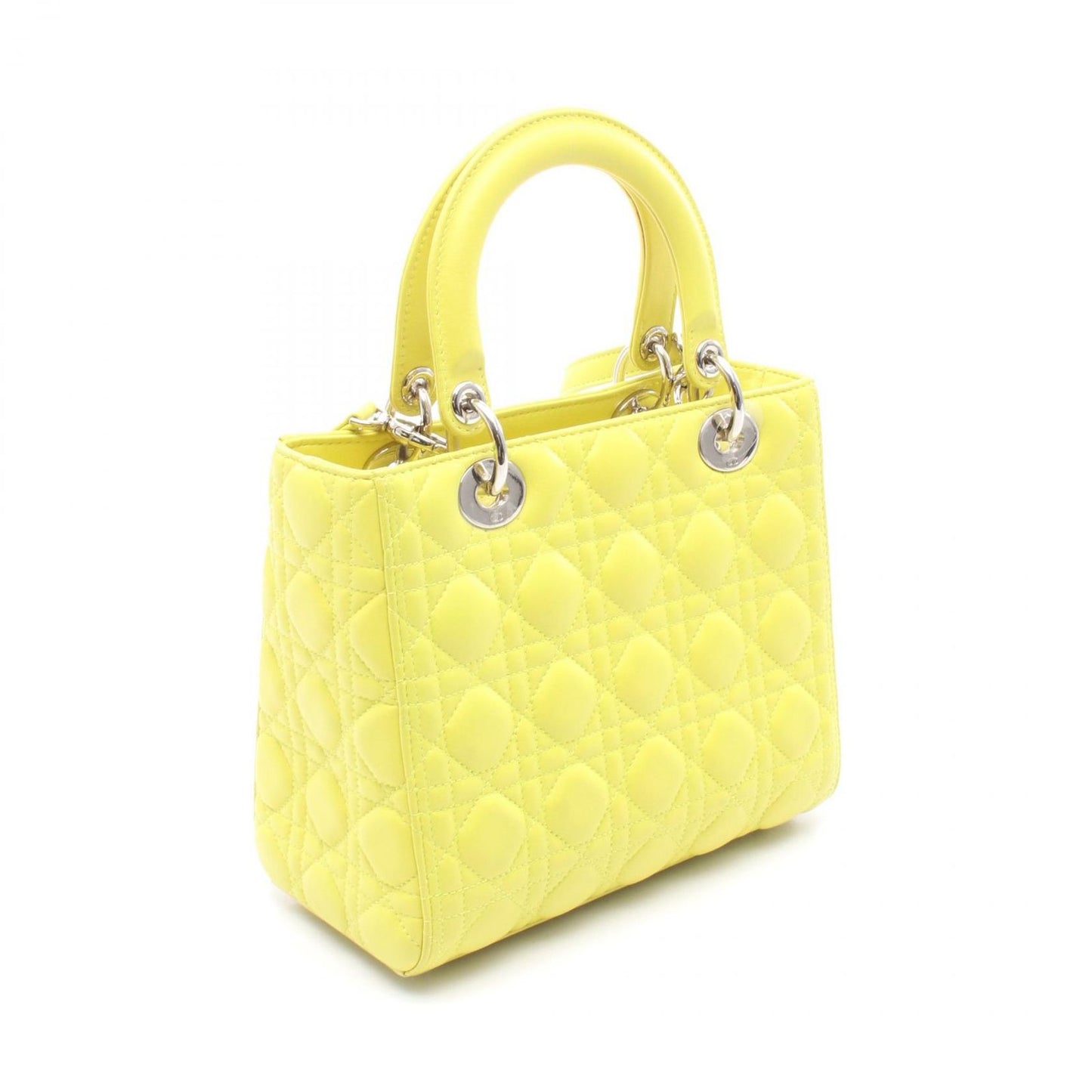 Dior Lady Dior Neon Yellow Leather Handbag - Timeless Elegance