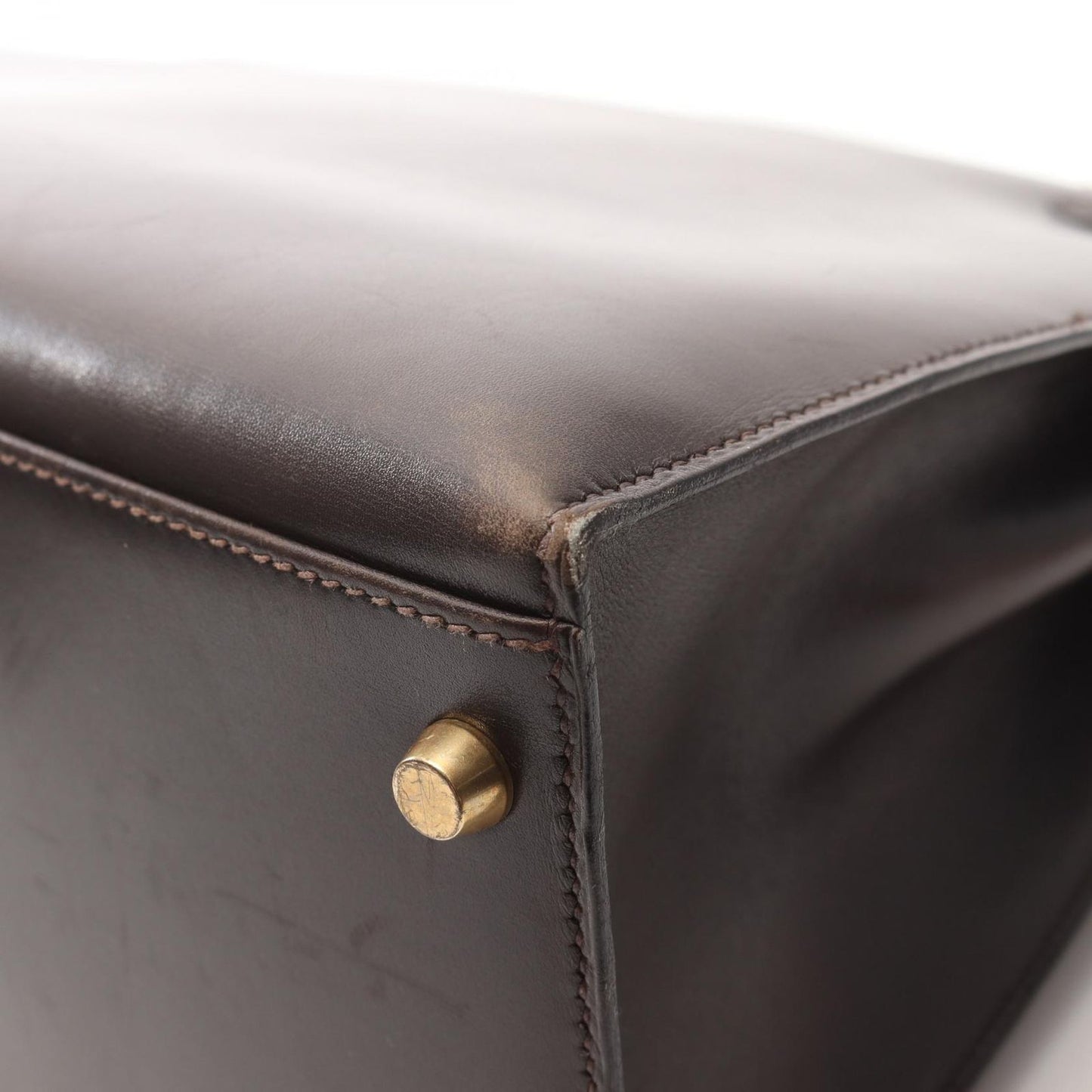 HERMES Kelly 35 Handbag in Ebeve Calfskin - Timeless Elegance