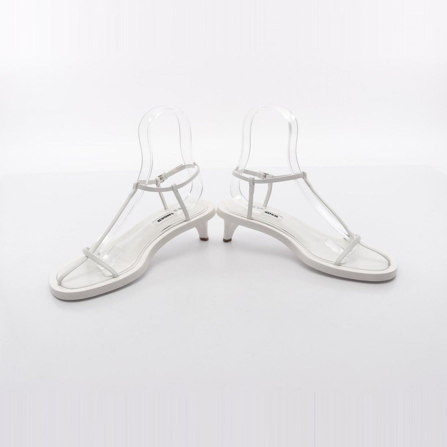 JIL SANDER White Leather Sandals - Timeless Elegance