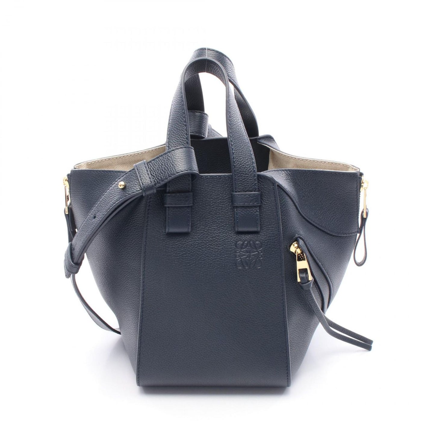 LOEWE Hammock Compact Handbag in Dark Navy Leather