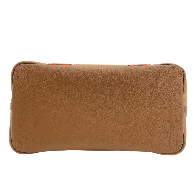 HERMES Puresangle U刻 Tote Bag in Chai & Cocoa with Silver Hardware