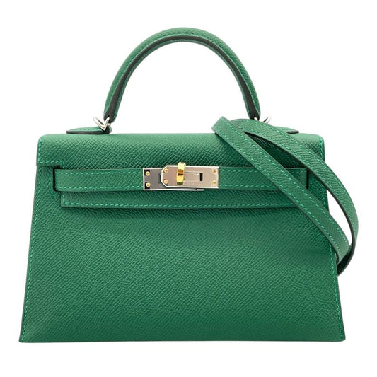 HERMES Mini Kelly W刻 Veil Vertigo & Electrum Shoulder Bag