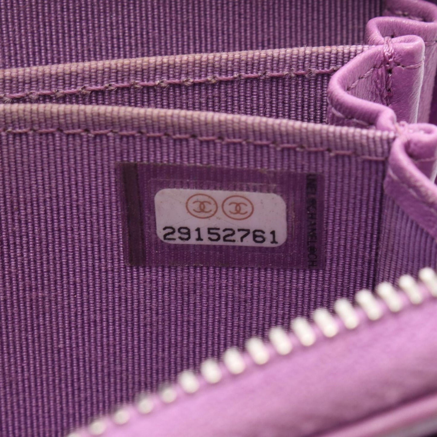 CHANEL Classic Zip Coin Purse in Purple Leather - Timeless Elegance