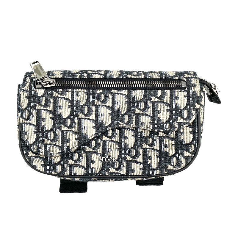 Christian Dior Opplique Canvas Arm Pouch in Beige & Black