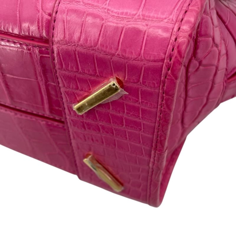 LOEWE Amazona 28 Pink Crocodile Leather Shoulder Bag