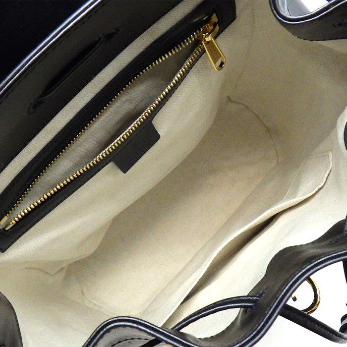 GUCCI Horsebit 1955 Backpack in Black Leather with Gold Accents