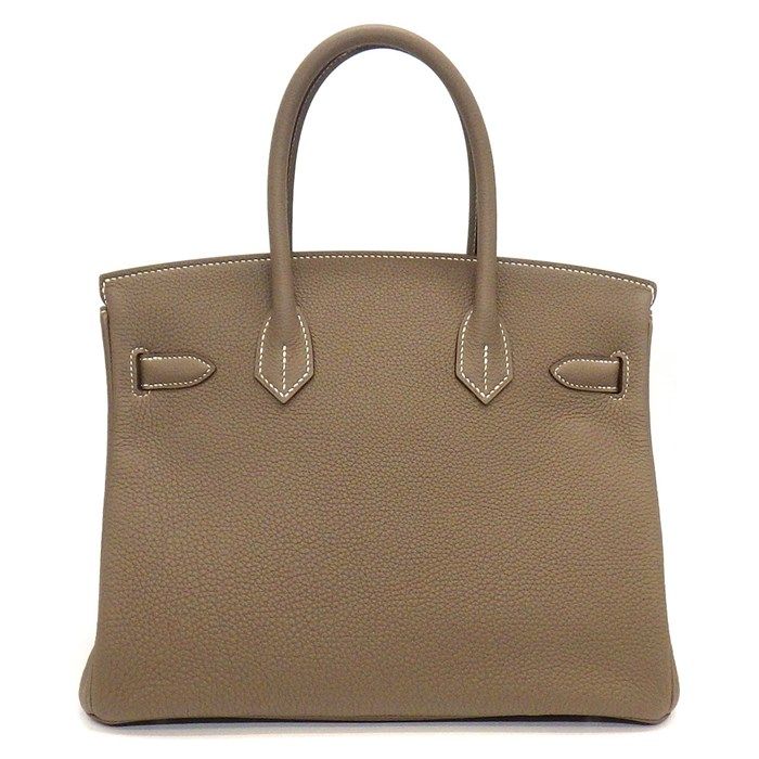 HERMES Birkin 30 Togo Bag - Etoupe with Silver Hardware, 2019