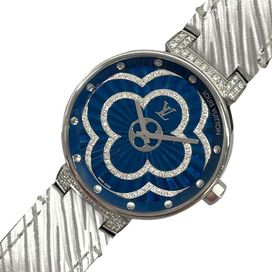 Louis Vuitton Tambour Moon Divine Blue Lacquer Watch for Women