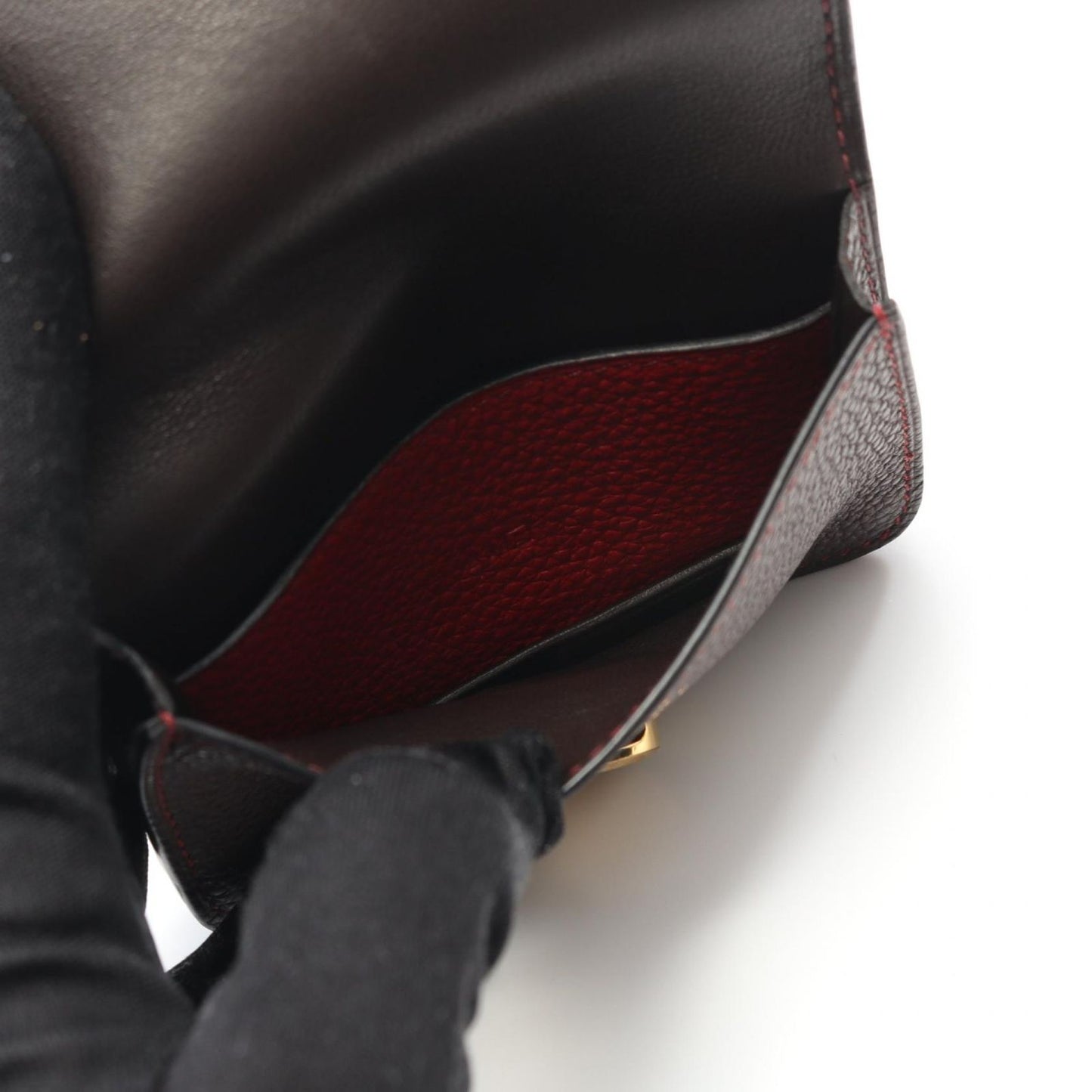 HERMES Dogon Card Case in Chocolate & Rouge Garance - Exquisite Craftsmanship