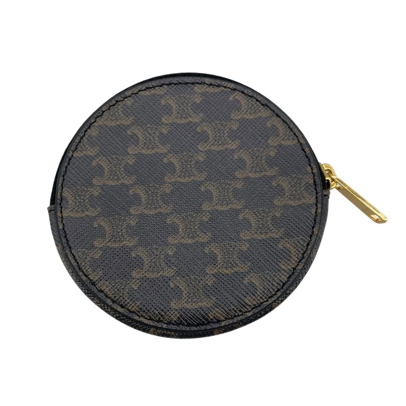 CELINE Triomphe Coin Purse in Black Canvas - Timeless Elegance