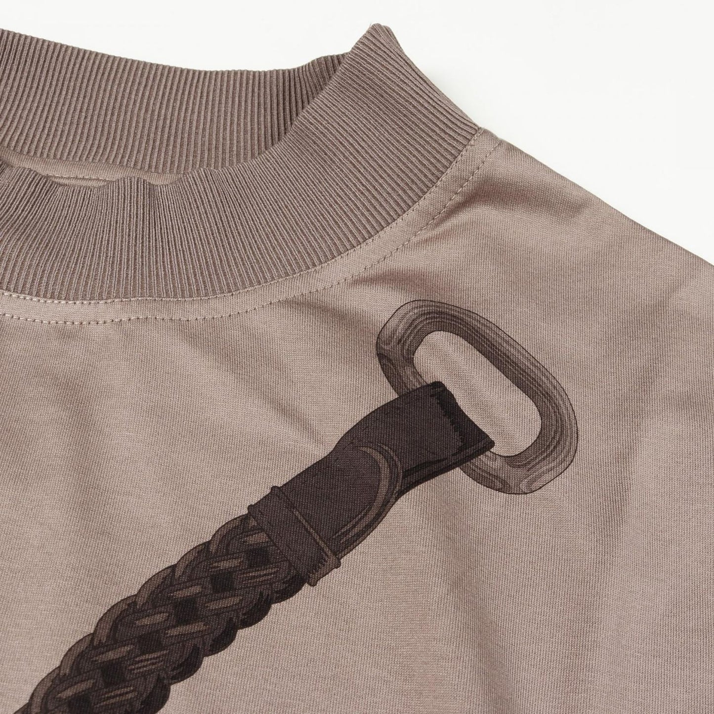 HERMES Coaching Remix Cotton Dress in Etoupe - Size 38