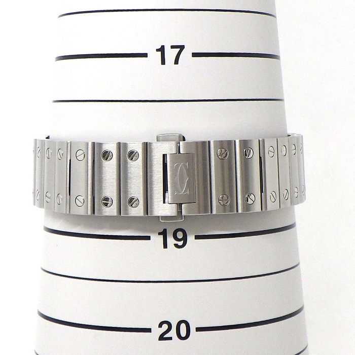 Cartier Santos MM WSSA0029 Automatic Watch - Silver Opaline Dial
