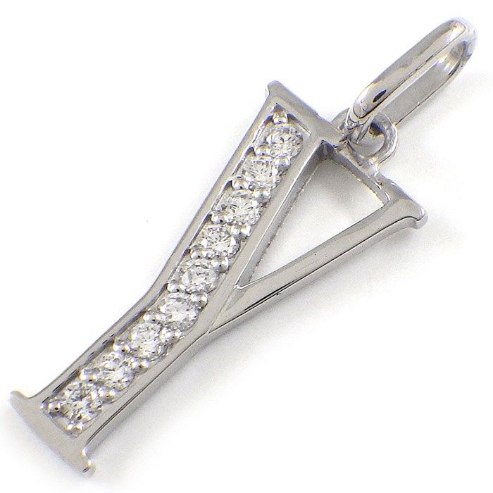 Exquisite Diamond Initial Y Pendant in Platinum - 0.11ct