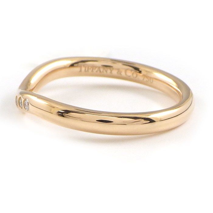 Tiffany & Co. Curved Band Ring with 0.06ct Diamonds in K18 Pink Gold