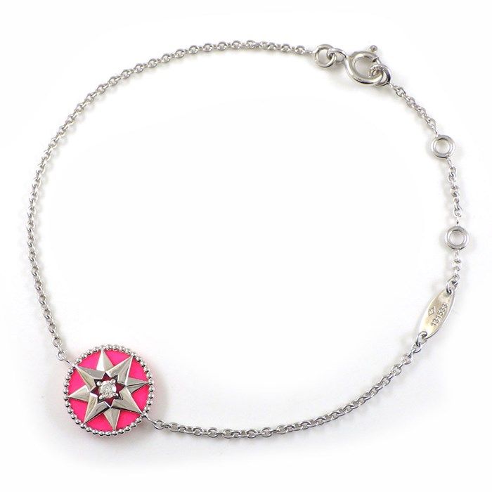 Christian Dior Rose des Vents Bracelet with Diamond & Pink Ceramic