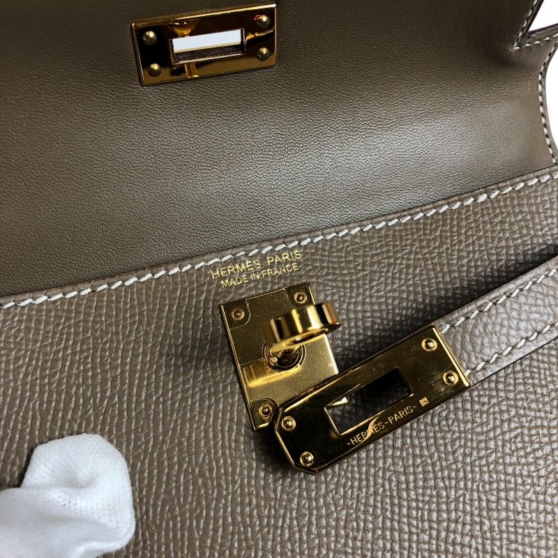 HERMES Mini Kelly 2 in Etoupe with Gold Hardware - Iconic Elegance