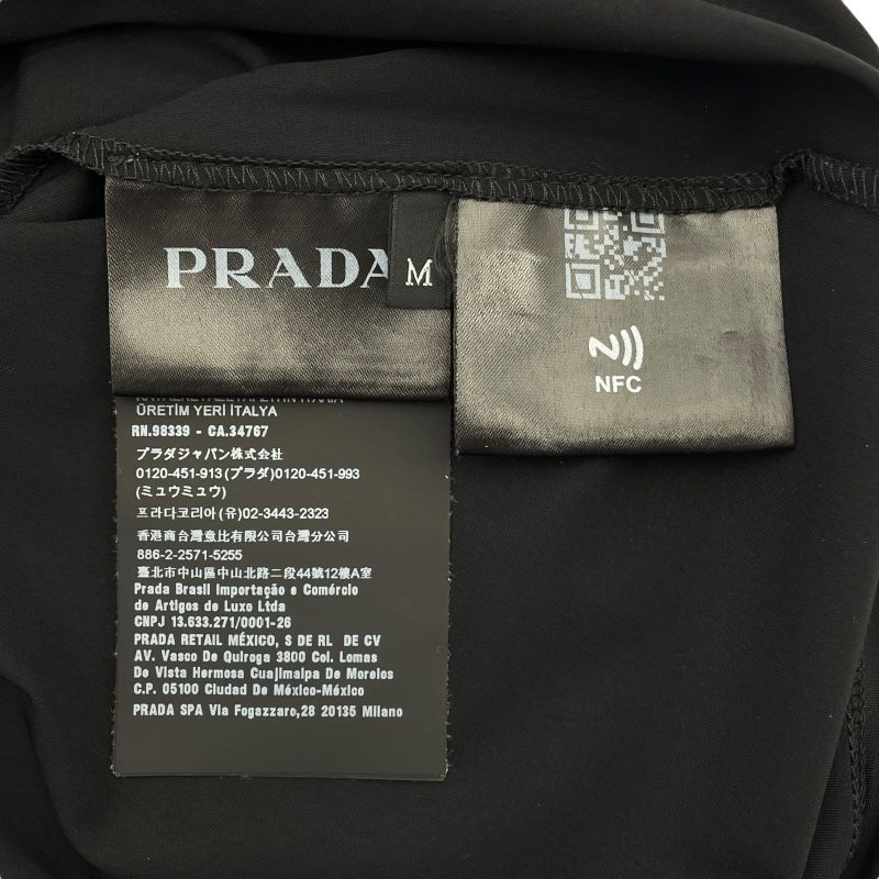 PRADA Triangle Logo Stretch Top - Black - Men's M