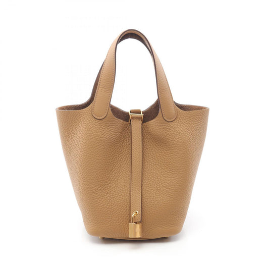 HERMES Picotin PM Handbag in Biscuit Leather - Exquisite Craftsmanship