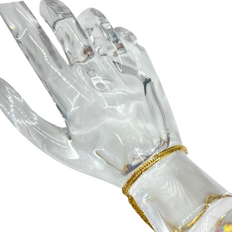 Exquisite K18 Gold 6-Sided Double Figaro Bracelet