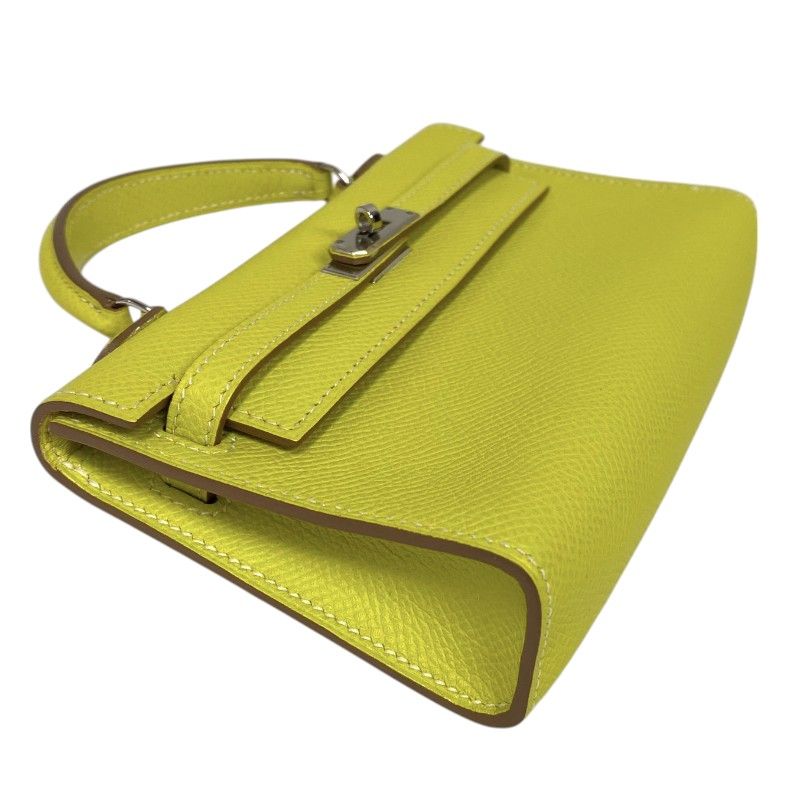 HERMES Tiny Kelly Lime with Silver Hardware - Exquisite Craftsmanship