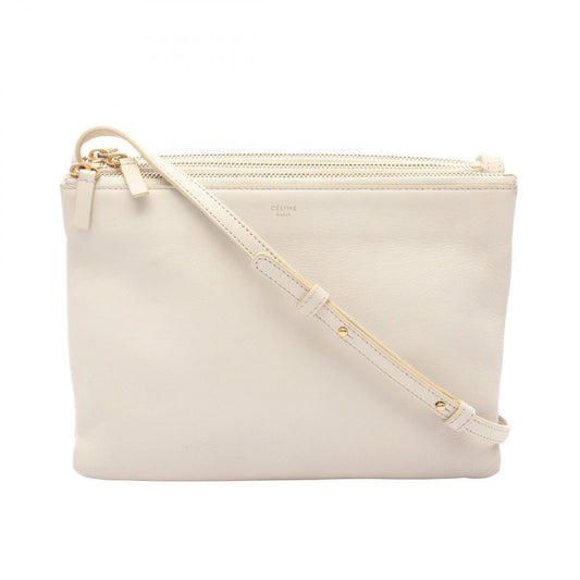 CELINE Trio Large Shoulder Bag in Ivory Leather - Timeless Elegance