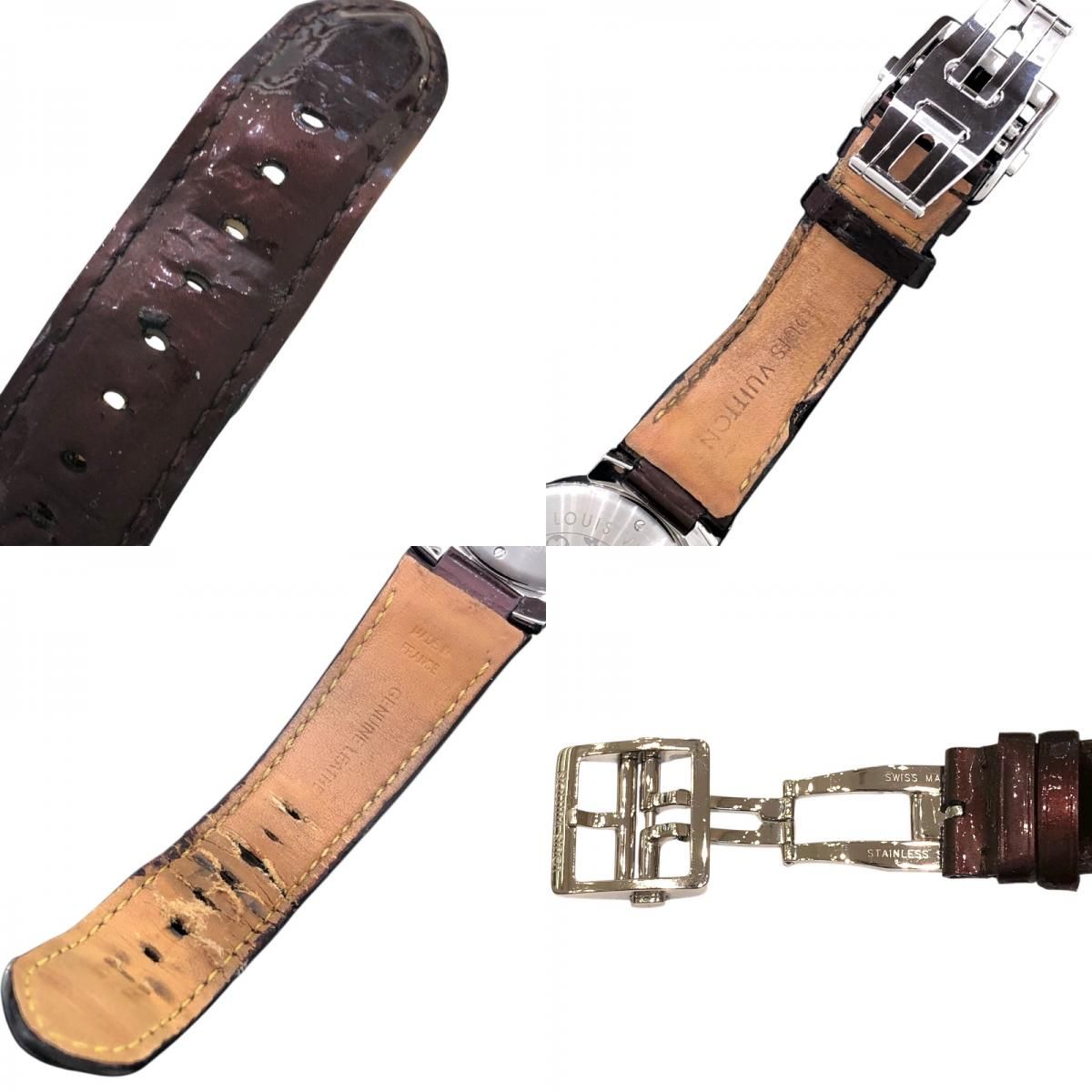 Louis Vuitton Tambour Disc Amarant Diamond GM Quartz Watch