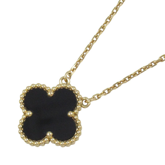Van Cleef & Arpels Vintage Alhambra Onyx Necklace in 18K Yellow Gold
