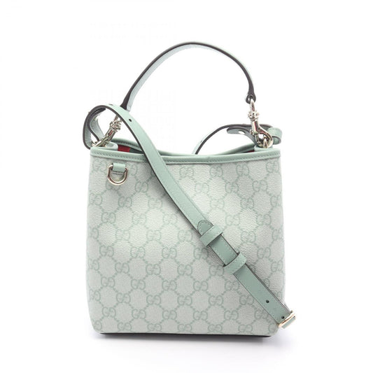 GUCCI GG Emblem Small Bucket Bag in Sage Green