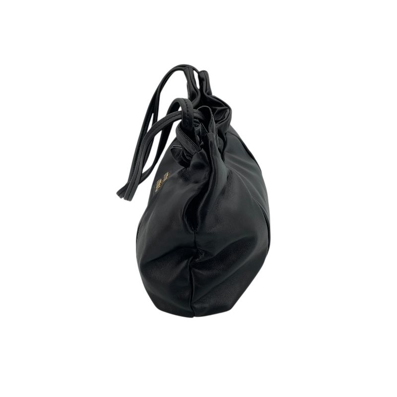Miu Miu Logo Hobo Bag 5BC175 in Black Nappa Leather